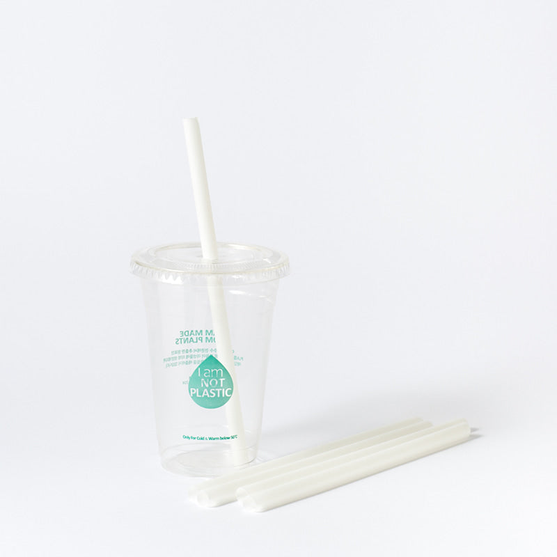 PLA Straw White Medium Ø9mm X 210mm - GreenPackers