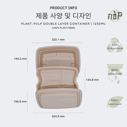 Double-layer Container with Lid and Inner Tray - GreenPackers