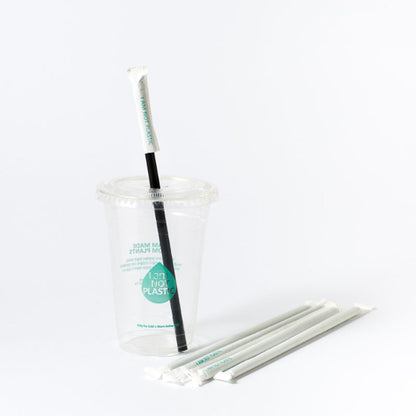 PLA Straw Regular Ø7mm X 210mm [Bamboo Paper Wrap] - GreenPackers