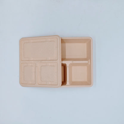 3 Compartment Bento Box with Lid - GreenPackers
