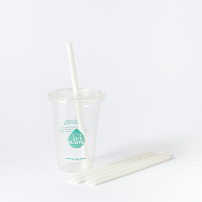 PLA Straw White Medium Ø9mm X 210mm - GreenPackers