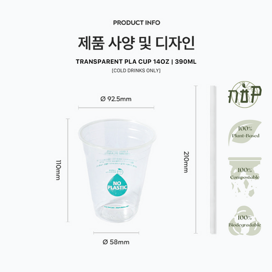 PLA Transparent Cold Cup 14oz - GreenPackers