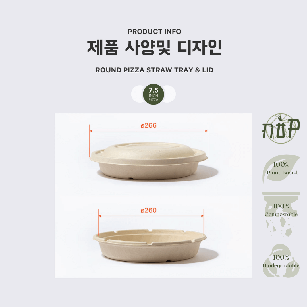 Round Pizza Tray with Lid (7.5inch) - GreenPackers
